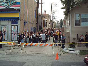 Adema visits, line wraps around the alley!